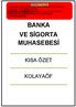 BANKA VE SİGORTA MUHASEBESİ