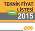 TEKNİK FİYAT LİSTESİ 2015