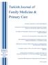 Turkish Journal of Family Medicine & Primary Care, Volume 9, No 4, December 2015. Table of Contents