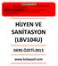 HİJYEN VE SANİTASYON (LBV104U)