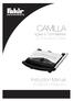 CAMILLA. Izgara & Tost Makinesi Grill & Sandwich Maker. Instruction Manual Kullan m K lavuzu