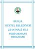 BURSA KESTEL BELEDİYESİ 2016 MALİ YILI PERFORMANS PROGRAMI