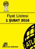 Fiyat Listesi 1 ŞUBAT 2016