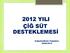 2012 YILI ÇİĞ SÜT DESTEKLEMESİ. Değerlendirme Toplantısı 06/05/2013