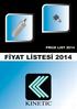 PRICE LIST 2014 FİYAT LİSTESİ 2014 KINETIC