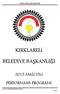 KIRKLARELİ BELEDİYESİ KIRKLARELİ BELEDİYE BAŞKANLIĞI 2015 MALİ YILI PERFORMANS PROGRAMI. 2015 YILI PERFORMANS PROGRAMI Sayfa 1