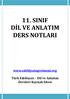 11. SINIF DİL VE ANLATIM DERS NOTLARI