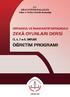 ZEKÂ OYUNLARI DERSI ÖĞRETİM PROGRAMI