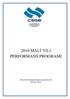 2016 MALİ YILI PERFORMANS PROGRAMI