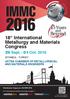 18 th International Metallurgy and Materials Congress