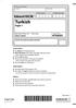 Turkish *P38770A0112* Edexcel IGCSE P38770A. Paper 1. Monday 9 May 2011 Morning Time: 3 hours. Instructions. Information. Advice.