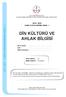 DİN KÜLTÜRÜ VE AHLAK BİLGİSİ