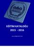 EĞİTİM KATALOĞU 2015-2016