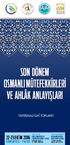 SON DÖNEM OSMANLI MÜTEFEKKİRLERİ ve AHLAK ANLAYIŞLARI