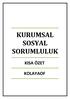 KURUMSAL SOSYAL SORUMLULUK