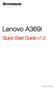 Lenovo A369i. Quick Start Guide v1.0. English/Türkçe