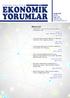 Aralık 2016 Yıl: 53 Sayı: 622 MAKALELER. Tasarrufların Yatırıma Dönüşümünde Banka Kredilerinin Rolü