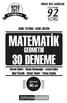 MATEMATİK 30 DENEME GEOMETRİ. soru KPSS Kerem Köker - Kenan Osmanoğlu - Levent Şahin Uğur Özçelik - Ahmet Tümer - Yılmaz Ceylan