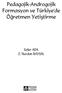 Pedagojik-Androgojik Formasyon ve Türkiye'de Öğretmen Yetiştirme. Sefer ADA Z. Nurdan BAYSAL