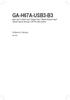 GA-H67A-USB3-B3. Kullanıcı Kılavuzu. Intel Core i7/intel Core i5/intel Core i3/intel Pentium / Intel Celeron işlemci ailesi için LGA1155 soket anakart