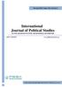 International Journal of Political Studies ULUSLARARASI POLİTİK ARAŞTIRMALAR DERGİSİ