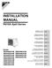 INSTALLATION MANUAL. R410A Split Series