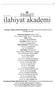 Gaziantep Ü. İlahiyat Fakültesi Resmi Dergisi The Official Journal of the Faculity of Divinity Gaziantep University
