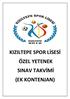 KIZILTEPE SPOR LİSESİ ÖZEL YETENEK SINAV TAKVİMİ (EK KONTENJAN)