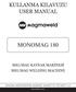 KULLANMA KILAVUZU USER MANUAL MONOMAG 180 MIG/MAG KAYNAK MAKİNESİ MIG/MAG WELDING MACHINE.