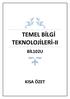 TEMEL BİLGİ TEKNOLOJİLERİ-II