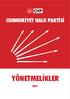 CUMHURİYET HALK PARTİSİ YÖNETMELİKLER