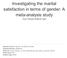 Investigating the marital satisfaction in terms of gender: A meta-analysis study