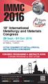 18 th International Metallurgy and Materials Congress