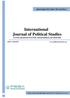 International Journal of Political Studies ULUSLARARASI POLİTİK ARAŞTIRMALAR DERGİSİ