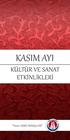 KASIM AYI KÜLTÜR VE SANAT ETKİNLİKLERİ. İnsan Odaklı Belediyecilik