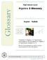 Glossary. Algebra 2 Glossary. High School Level. English / Turkish