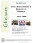 United States History & Government. Glossary. High School Level. English / Turkish