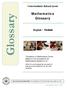 Glossary. Mathematics Glossary. Intermediate School Level. English / Turkish