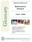 Glossary. Mathematics Glossary. Elementary School Level. English / Turkish