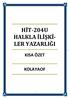 HİT-204U HALKLA İLİŞKİ- LER YAZARLIĞI