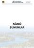 8. ULUSLARARASI ENDODONTİ SEMPOZYUMU Mayıs 2018 Adana HiltonSA SÖZLÜ SUNUMLAR