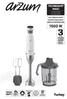 1500 W TECHNOART MAXI KULLANMA KILAVUZU INSTRUCTION MANUAL GEBRAUCHSANWEISUNG 1500 ML AR 1065 EL BLENDER AR 1065 HAND BLENDER AR 1065 HAND BLENDER