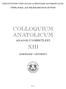 COLLOQUIUM ANATOLICUM XIII