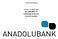 ANADOLUBANK A.Ş. 1 OCAK - 31 MART 2009 ARA DÖNEMİNE AİT KONSOLİDE OLMAYAN FAALİYET RAPORU