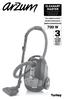 CLEANART MASTER AR 4003 ELEKTRİKLİ SÜPÜRGE AR 4003 VACUUM CLEANER AR 4003 STAUBSAUGER KULLANMA KILAVUZU INSTRUCTION MANUAL GEBRAUCHSANWEISUNG 700 W