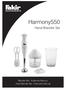 Harmony550. Hand Blender Set. Blender Seti - Kullanma K lavuzu Hand Blender Set - Instruction Manual
