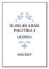 ULUSLAR ARASI POLİTİKA-I ULİ201U