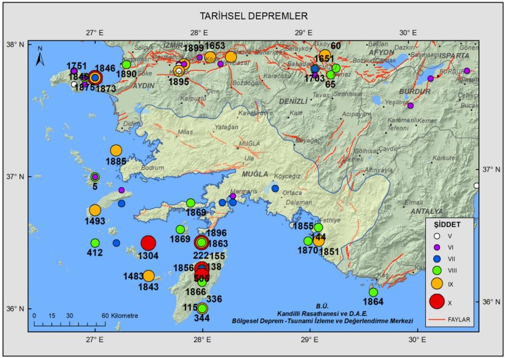 Aletsel Dönemde (M.S. 1900-2018; büyüklüğü M>4.0 KRDAE Deprem Katalogu) il sınırları içerisinde meydana gelen önemli depremlerin büyüklükleri M=6.0-6.9 arasındadır.