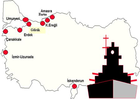 143 Şekil 2- NATO Alt Yapı Tesis kaynakları ile yapılan yatırımların yerleri. a.