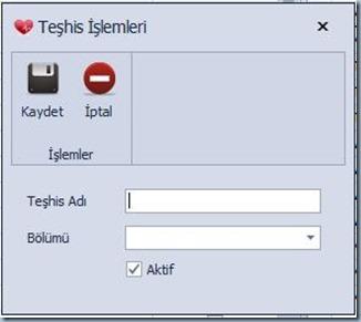 Sisteme kayıtlı hastalık ve ilaçların listelendiği ekrandır.